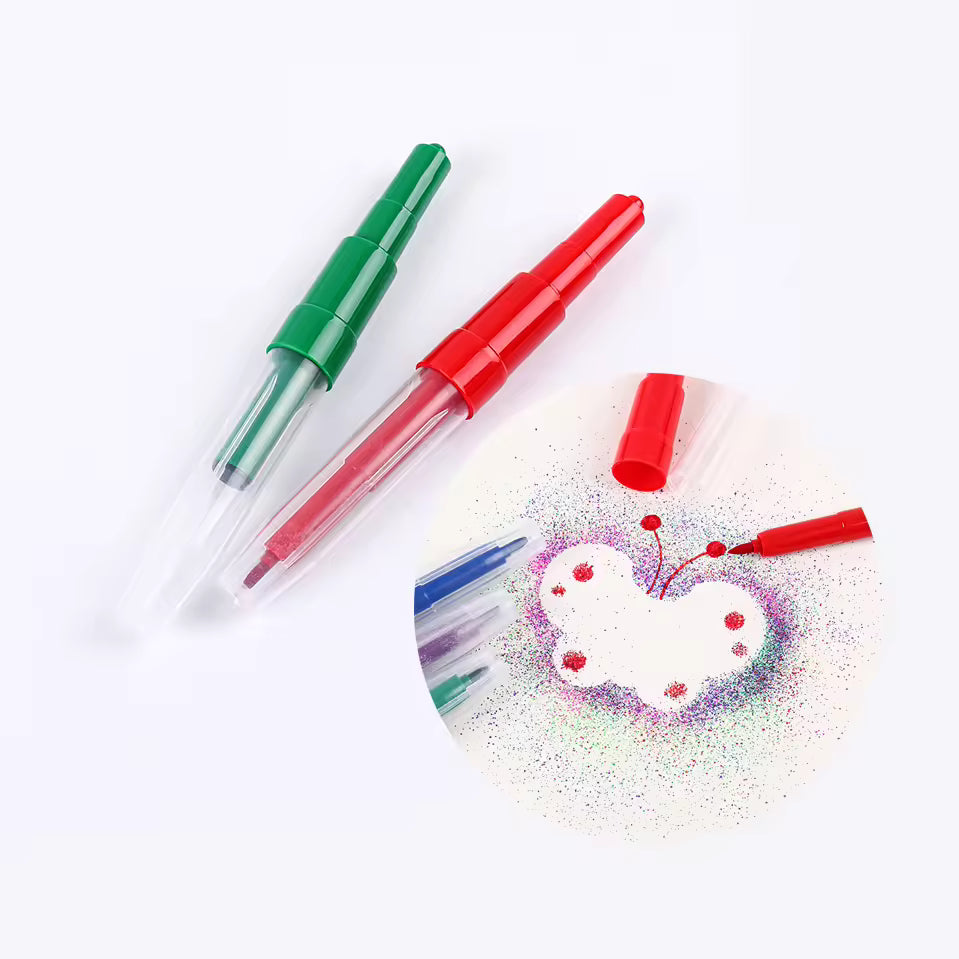 Blo Pen - With 1 Large Stencil sheet, Any 4 sketch, 2 blow pen
