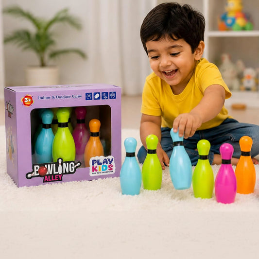 Bowling Alley Set for Kids, 6 Pins and 2 Ball