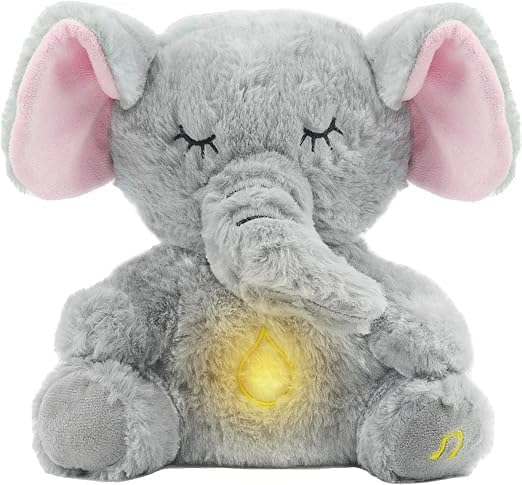 Breathing Elephant, Breathing Stuffed Animal, Rhythmic Breathing Motion with Music Lights, Breathig Elephant