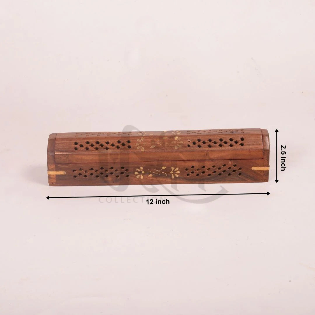 Brown Wooden Agarbathi box big -12 Inches