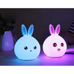 Bunny Rabbit Night Light Lamp - Rechargeable Silicone LED Lamp Color Changing