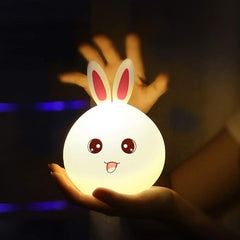 Bunny Rabbit Night Light Lamp - Rechargeable Silicone LED Lamp Color Changing