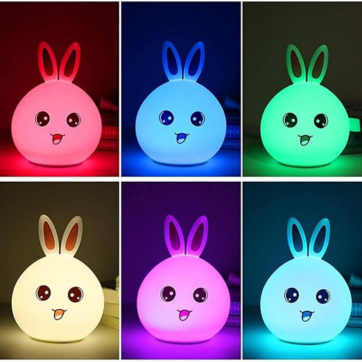 Bunny Rabbit Night Light Lamp - Rechargeable Silicone LED Lamp Color Changing