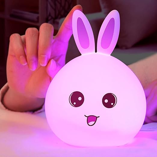 Bunny Rabbit Night Light Lamp - Rechargeable Silicone LED Lamp Color Changing