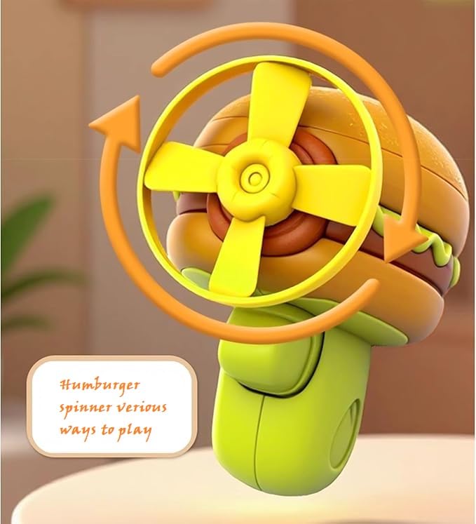 Burger Flyer Disc Launcher Toy for Kids 2 in 1 Action Fidget Toy Hamburger Shape Flying Disc Shooter