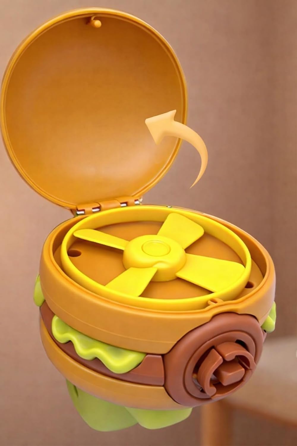 Burger Flyer Disc Launcher Toy for Kids 2 in 1 Action Fidget Toy Hamburger Shape Flying Disc Shooter