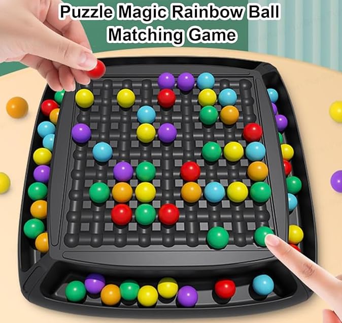 Candy Crush Rainbow Ball Chess Board Game – Puzzle Matching Game 2-4 Players-120 color balls