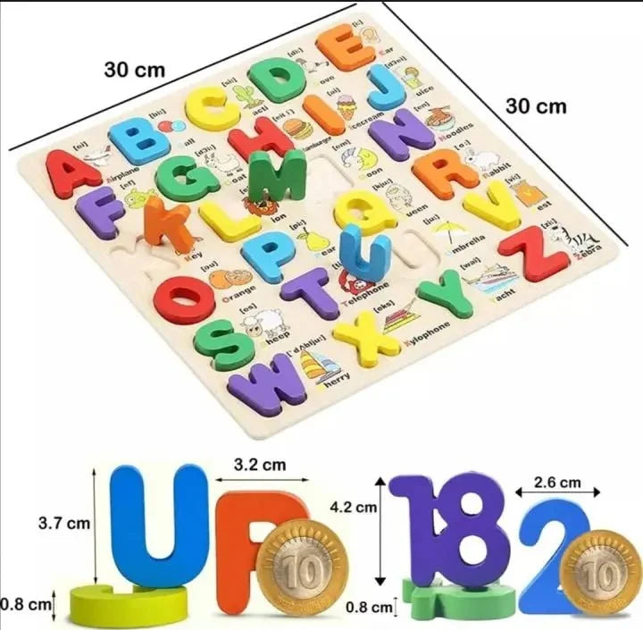 Capital ABCD - 3D Number Board with picture print