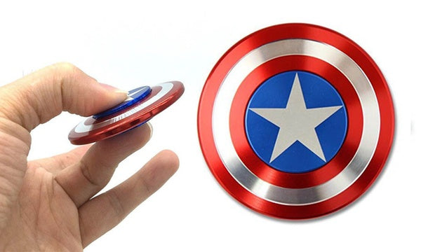 Premium Captain America Shield Metal Spinner Hand Spinner Stress Relieve Toys for Kids and Adults