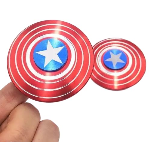 Premium Captain America Shield Metal Spinner Hand Spinner Stress Relieve Toys for Kids and Adults