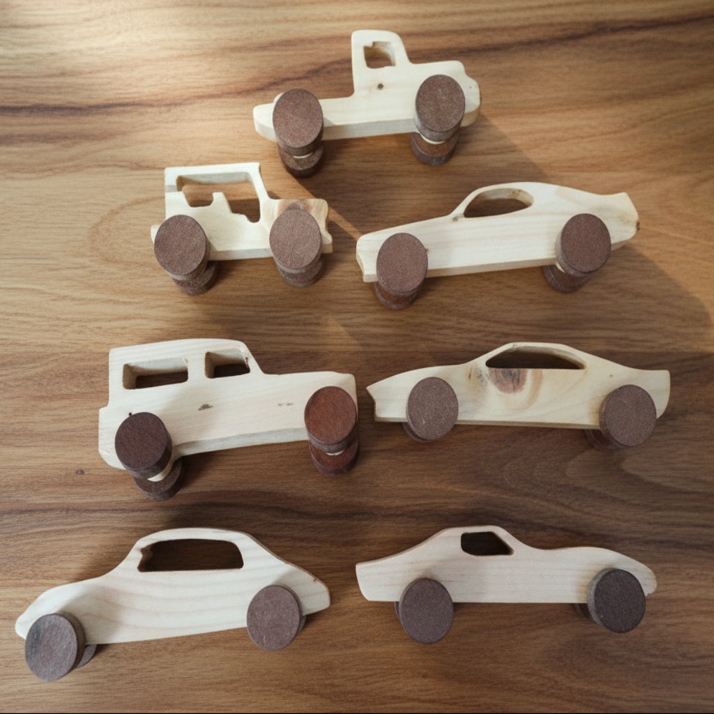 Eco-Friendly Classical Wooden Push Toy Vehicle - Any 1 Piece