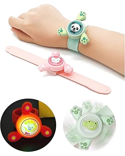 Cartoon Fidget Spinner Bracelet Wrist Band with LED Light and Silicon Strap- Any 1