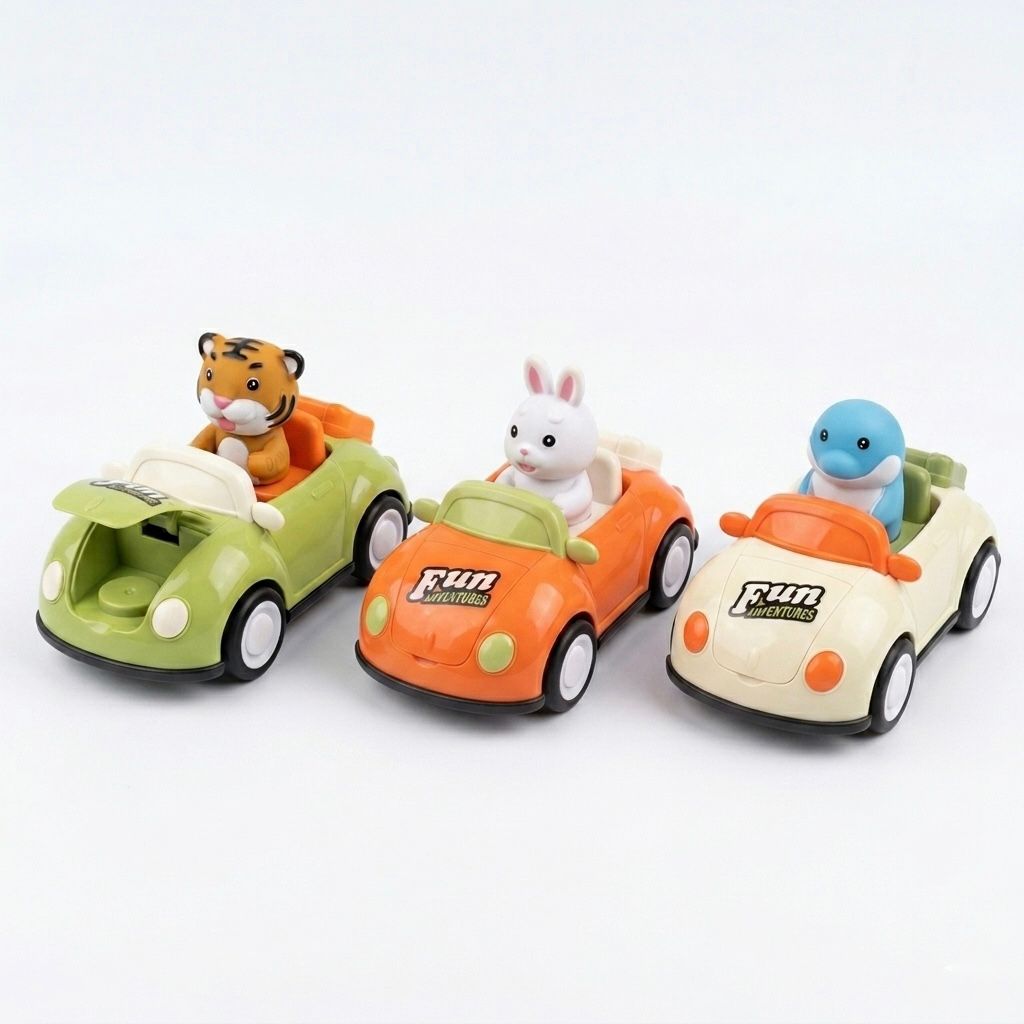 Cartoon Kids Remote Control Car with Lights - Any 1 Random Animal