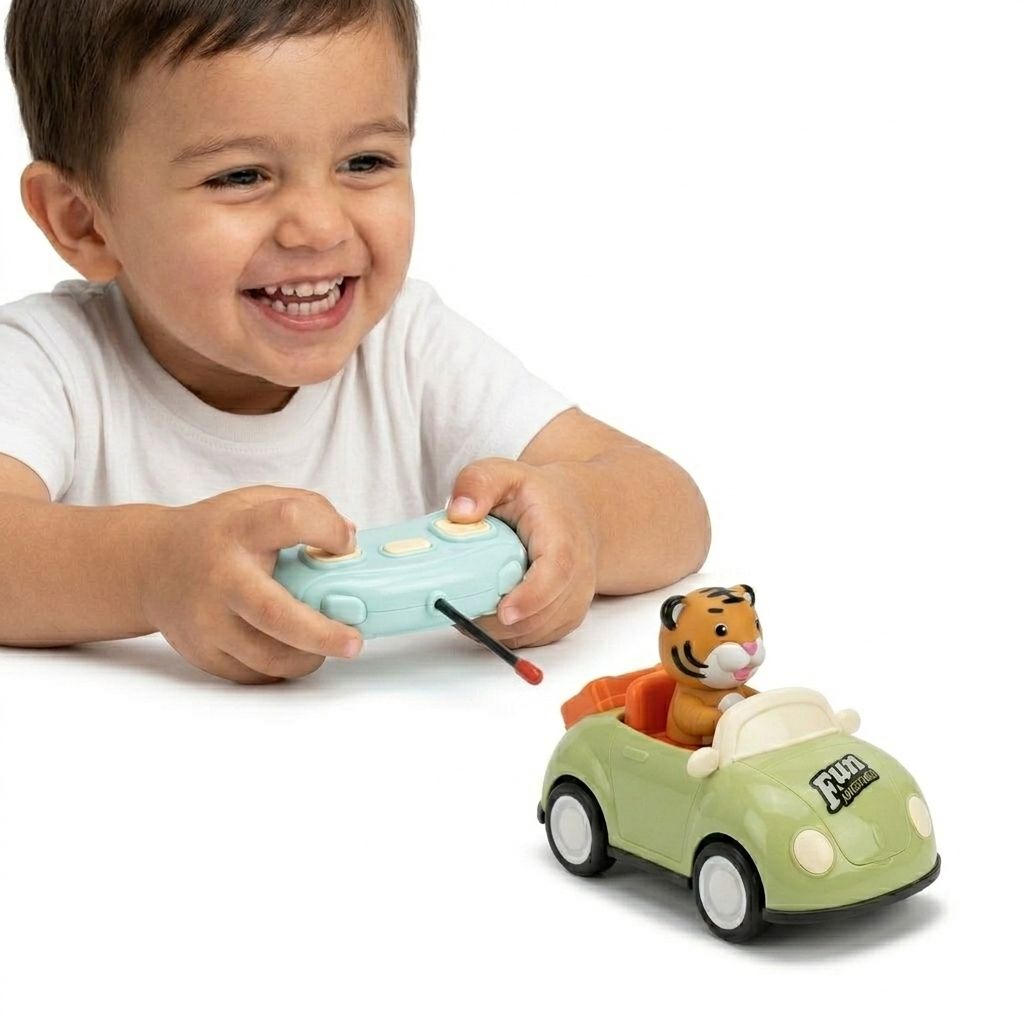 Cartoon Kids Remote Control Car with Lights - Any 1 Random Animal