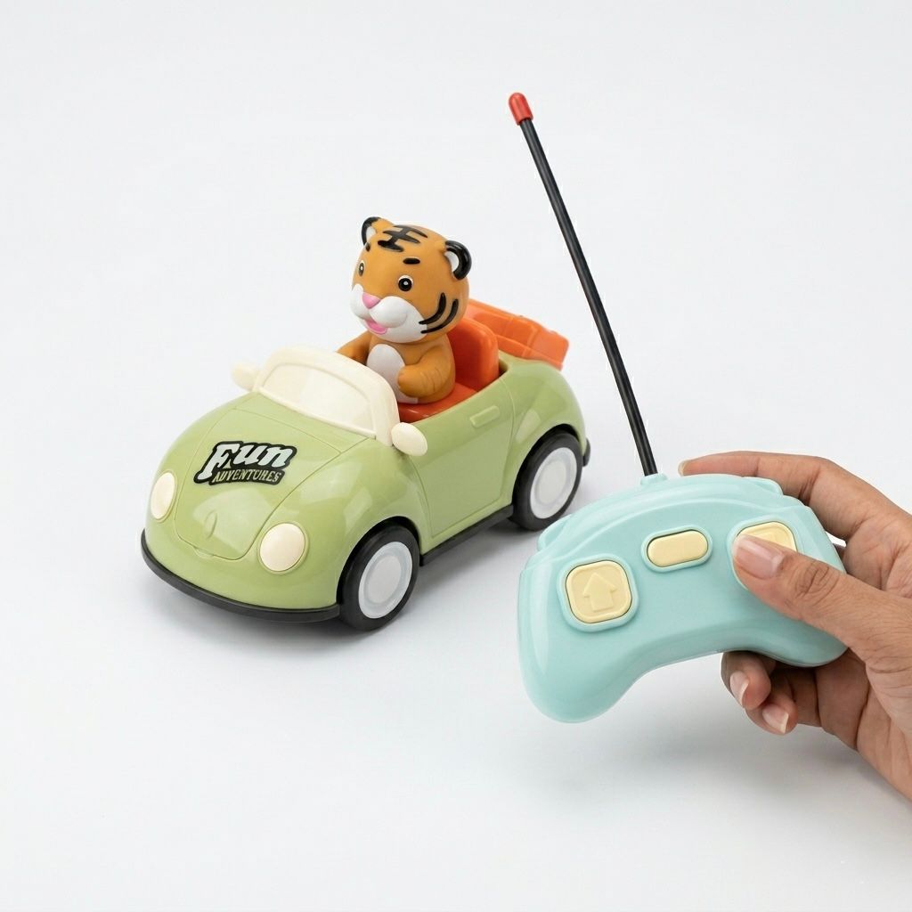 Cartoon Kids Remote Control Car with Lights - Any 1 Random Animal