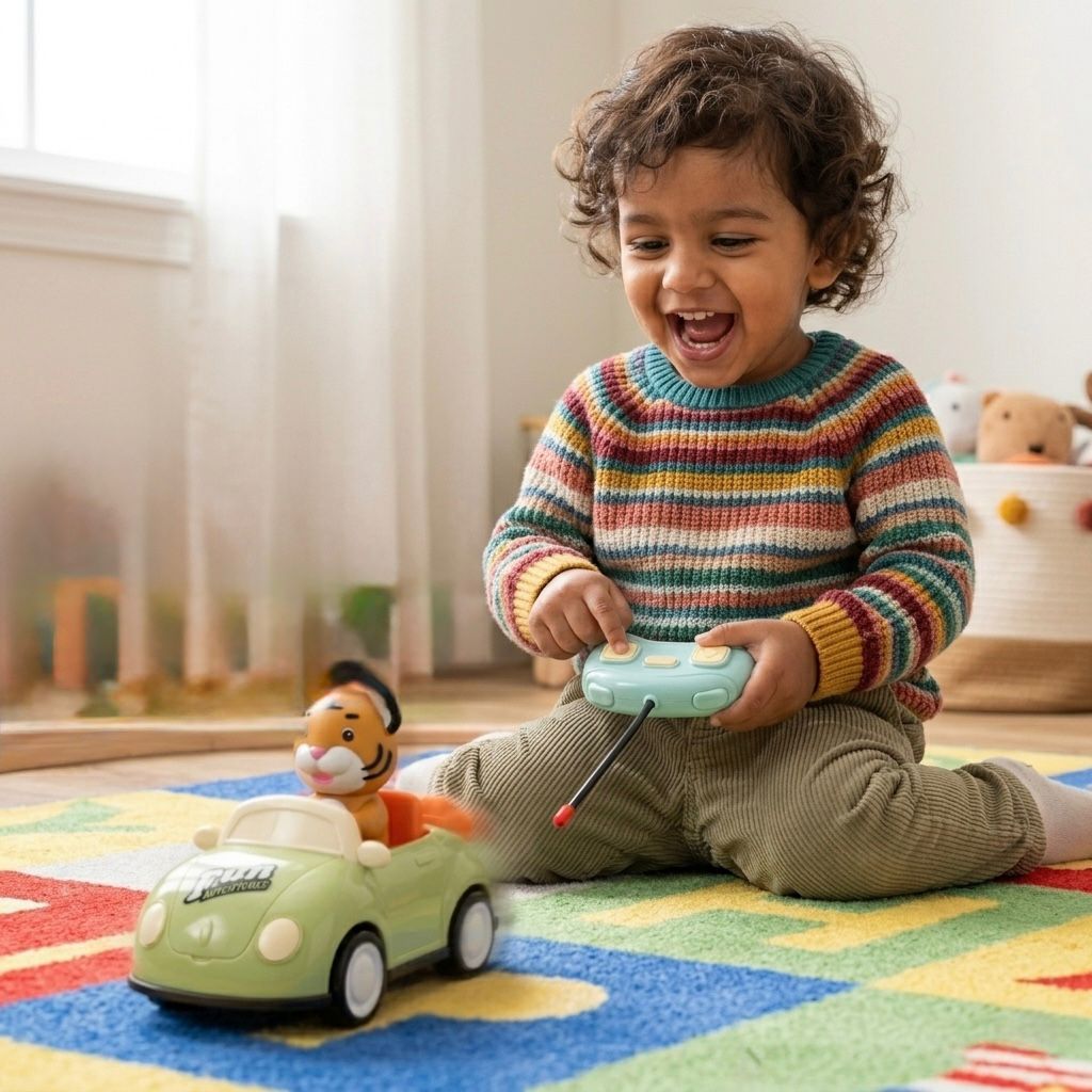 Cartoon Kids Remote Control Car with Lights - Any 1 Random Animal