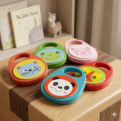 Cartoon Wooden Castanet Rattle Toy - Any 1