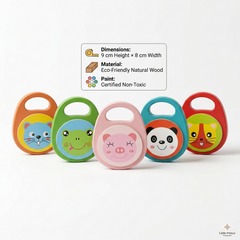 Cartoon Wooden Castanet Rattle Toy - Any 1