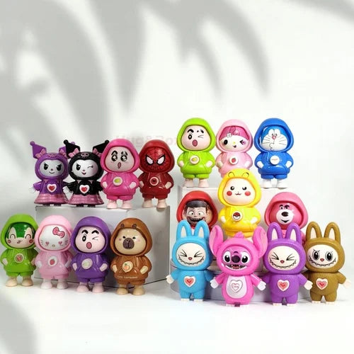 Any 1 Random -Cartoon Face Changing keychain Doll  spin Keychain