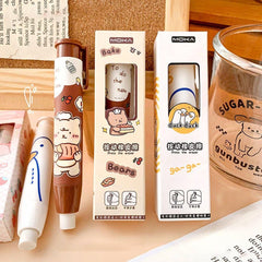 Cartoon Pen Type Eraser - Rubber Core Pressing Pencil Eraser Stationery Pen Type Eraser - Any 1