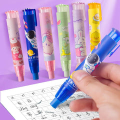 Cartoon Pen Type Eraser - Rubber Core Pressing Pencil Eraser Stationery Pen Type Eraser - Any 1