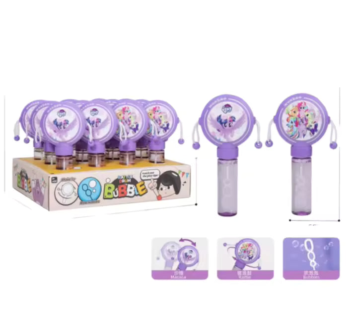 Cartoon Rattle Drum Bubble Wand Toy Set - Any 1