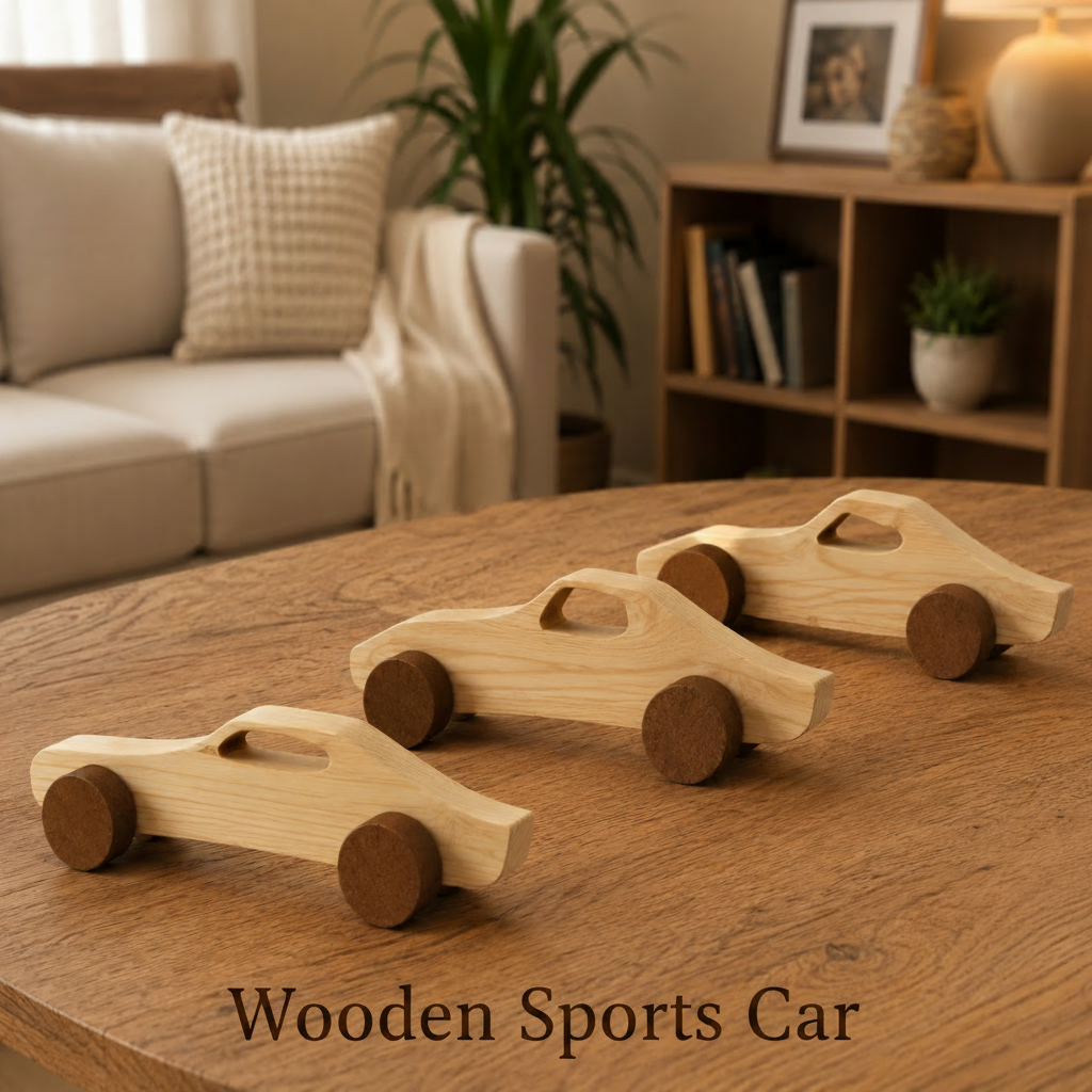 Eco-Friendly Classical Wooden Push Toy Vehicle - Any 1 Piece