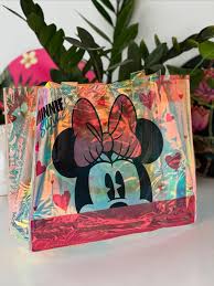Clear Tote Bag, Holographic Rainbow Shopping Bag- Any Random print  1 Piece