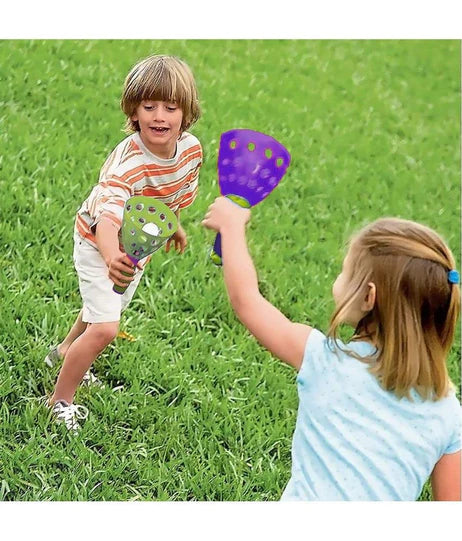 Click and Catch Twin Ball Launcher Game with 3 Balls Indoor Outdoor Toy Set, Pop & Catch Ball