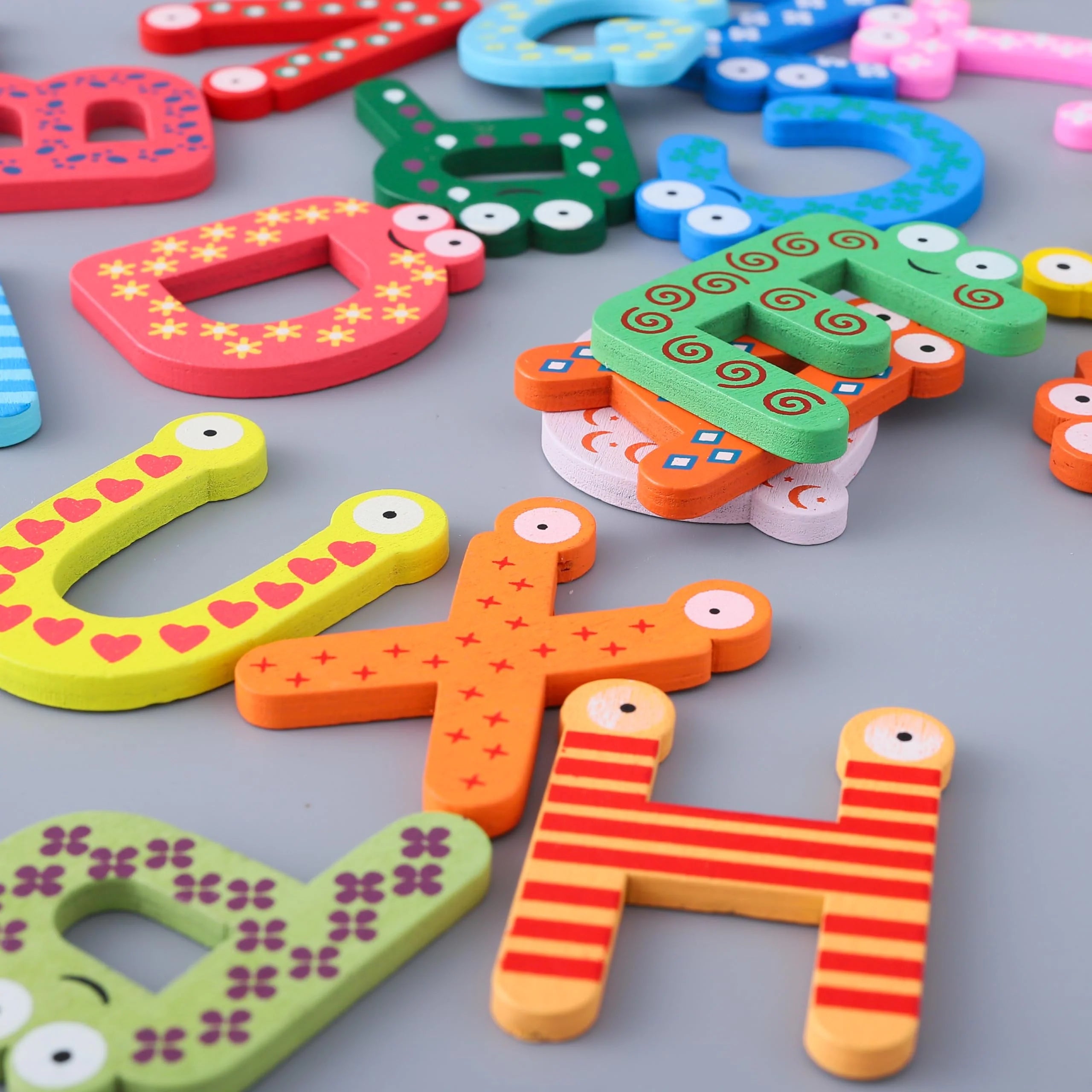 Colorful Wooden A-Z Alphabet Letters Fridge Magnets - set of 26 abcd magnet