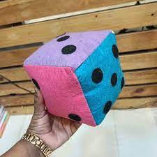 Colorful & Large Felt Fabric Dice (5x5inches) pack of 1 Soft & Spongy Dice For Indoor & Outdoor Play