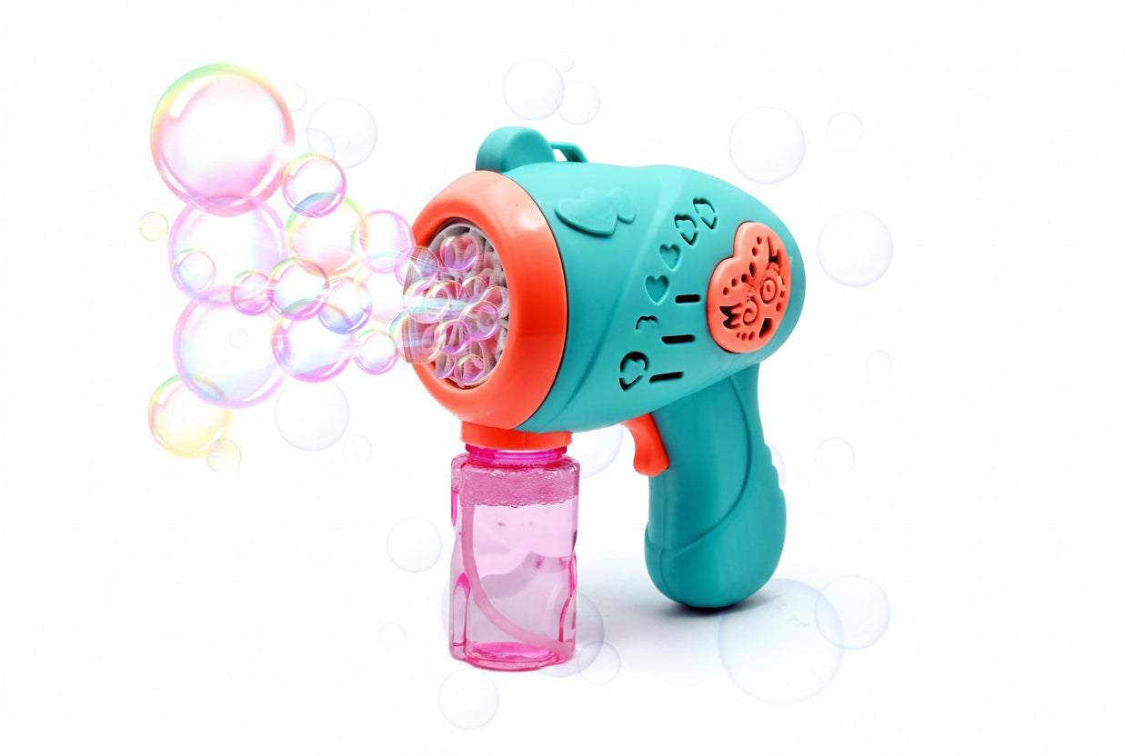 Colour Bubble Gun Machine for Kids | Automatic Bubble Gun | Leak-Proof Design, Fun Indoor/Outdoor - 1 Gun with 1 Bottle Refill