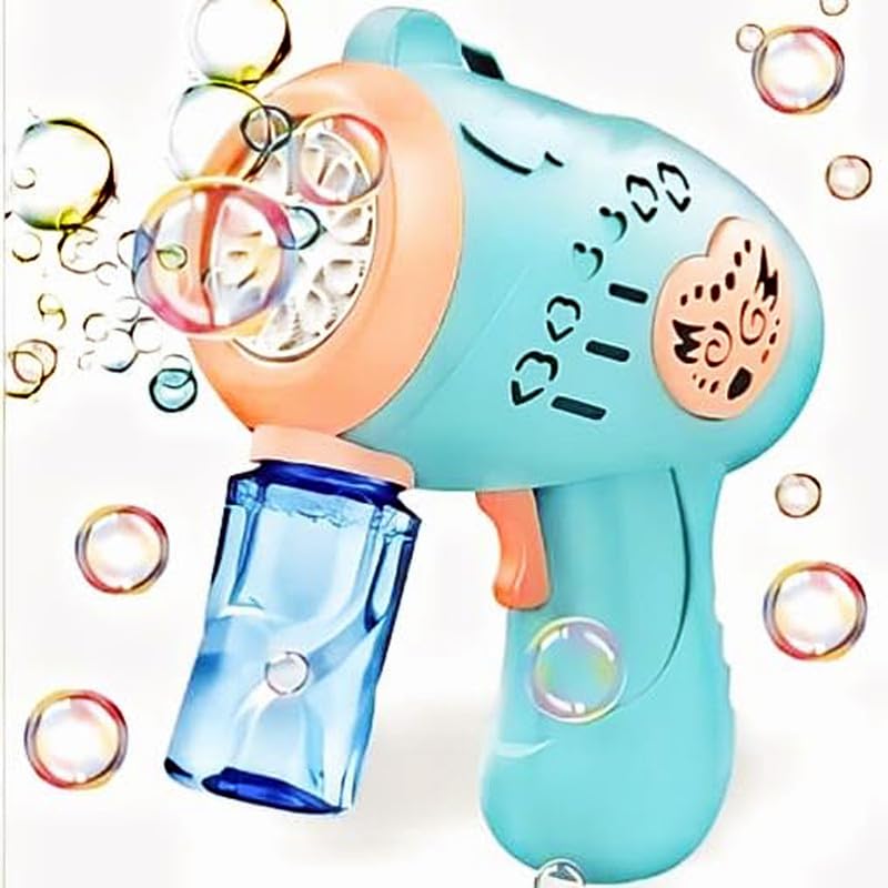 Colour Bubble Gun Machine for Kids | Automatic Bubble Gun | Leak-Proof Design, Fun Indoor/Outdoor - 1 Gun with 1 Bottle Refill