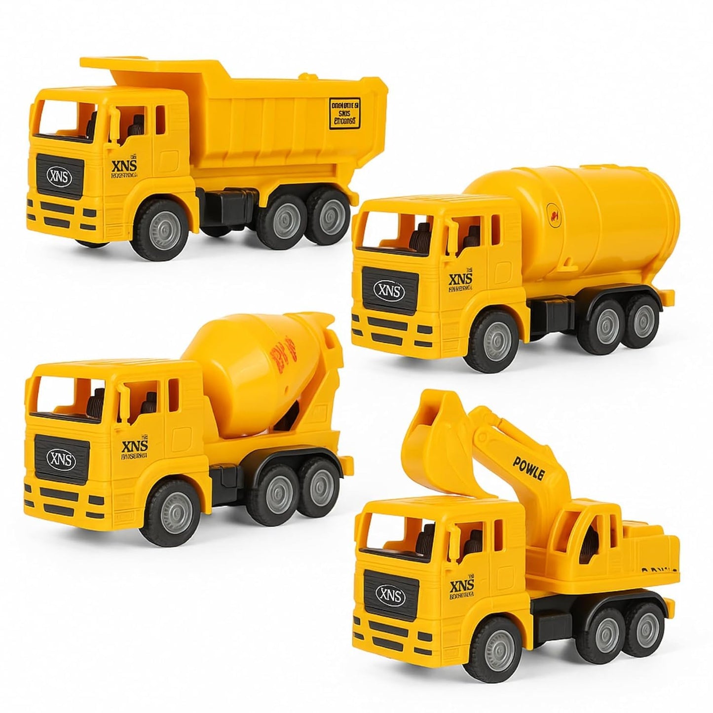 Construction Vehicle Set of 4 Toy Trucks