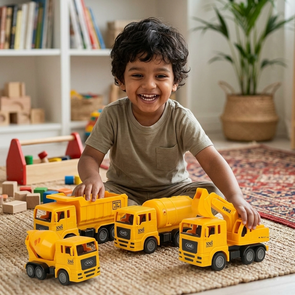 Construction Vehicle Set of 4 Toy Trucks