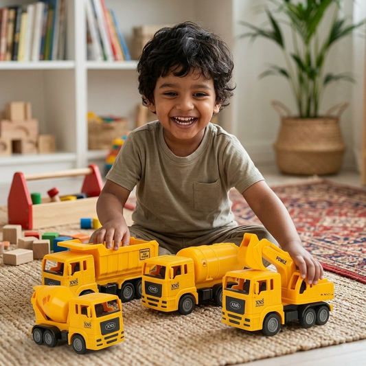 Construction Vehicle Set of 4 Toy Trucks