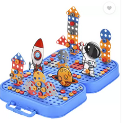Creative toy kids DIY space screw puzzle game box disassembly and assembly - DIY self spell Box (Multicolor)