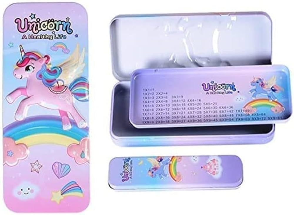 Cute Cartoon Character Double-layer Pencil box pencil case Metal