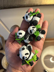 Cute Pandas Miniature 3D Fridge Magnet - Any 1