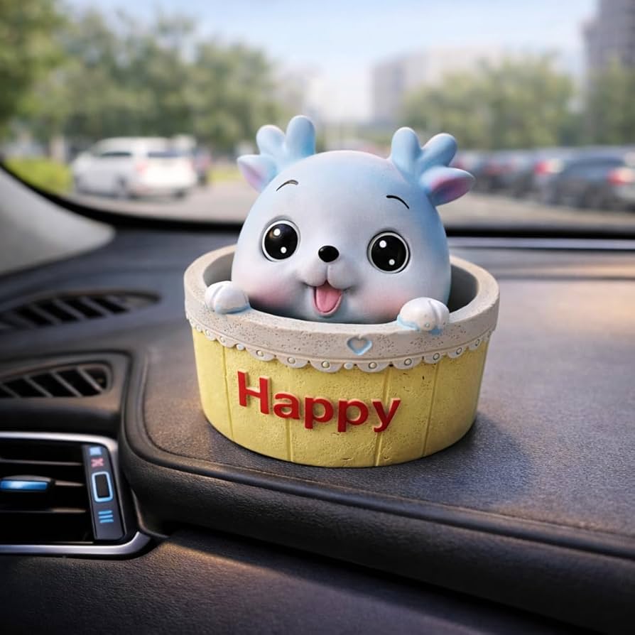 Cute Shaking Head Mini Showpiece for Car Interior Decor-Random Model