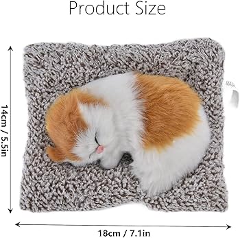 Cute Sleeping Cat Plush Toy with Meow Sound, Gift for Kids & Car Dashboard Accessories - Random Colors