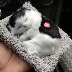 Cute Sleeping Cat Plush Toy with Meow Sound, Gift for Kids & Car Dashboard Accessories - Random Colors