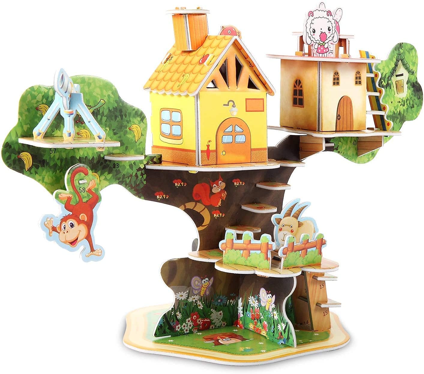 Any 1 DIY 3D Puzzle Building Set -Easy-to-Assemble Architecture Toy for Kids, Best Return Gift (Multicolor, 4 Sheets)