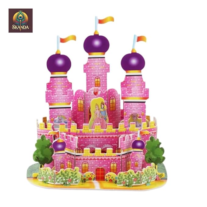 Any 1 DIY 3D Puzzle Building Set -Easy-to-Assemble Architecture Toy for Kids, Best Return Gift (Multicolor, 4 Sheets)