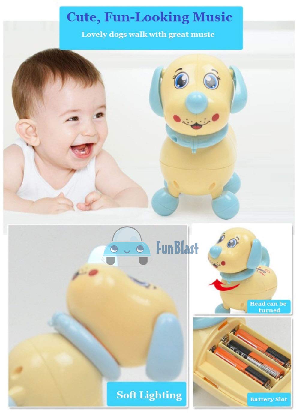 Dancing Dog Toy with Music Flashing Light Toy – Walking Puppy Toys for Kids- Any 1