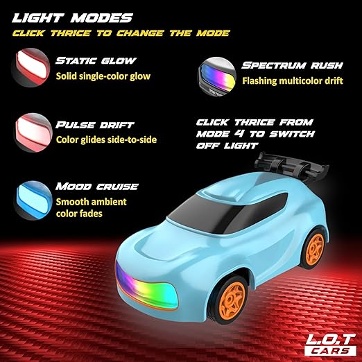 Dash Remote Control Drift Car | 2.4Ghz, 1:64 Scale | Rc Cars, Remote Control Car Toy, Rc Drifting Cars, Interchangable Wheel Sleeves, 4 Light & 2 Speed Modes - BLUE car