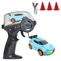 Dash Remote Control Drift Car | 2.4Ghz, 1:64 Scale | Rc Cars, Remote Control Car Toy, Rc Drifting Cars, Interchangable Wheel Sleeves, 4 Light & 2 Speed Modes - BLUE car