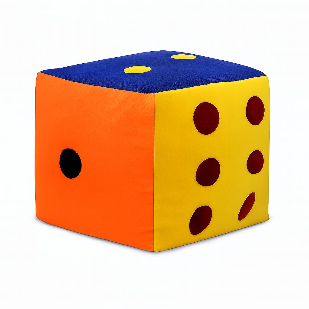 Multicolor Felt Soft Dice Cube Small- for All Ages 5 Inches