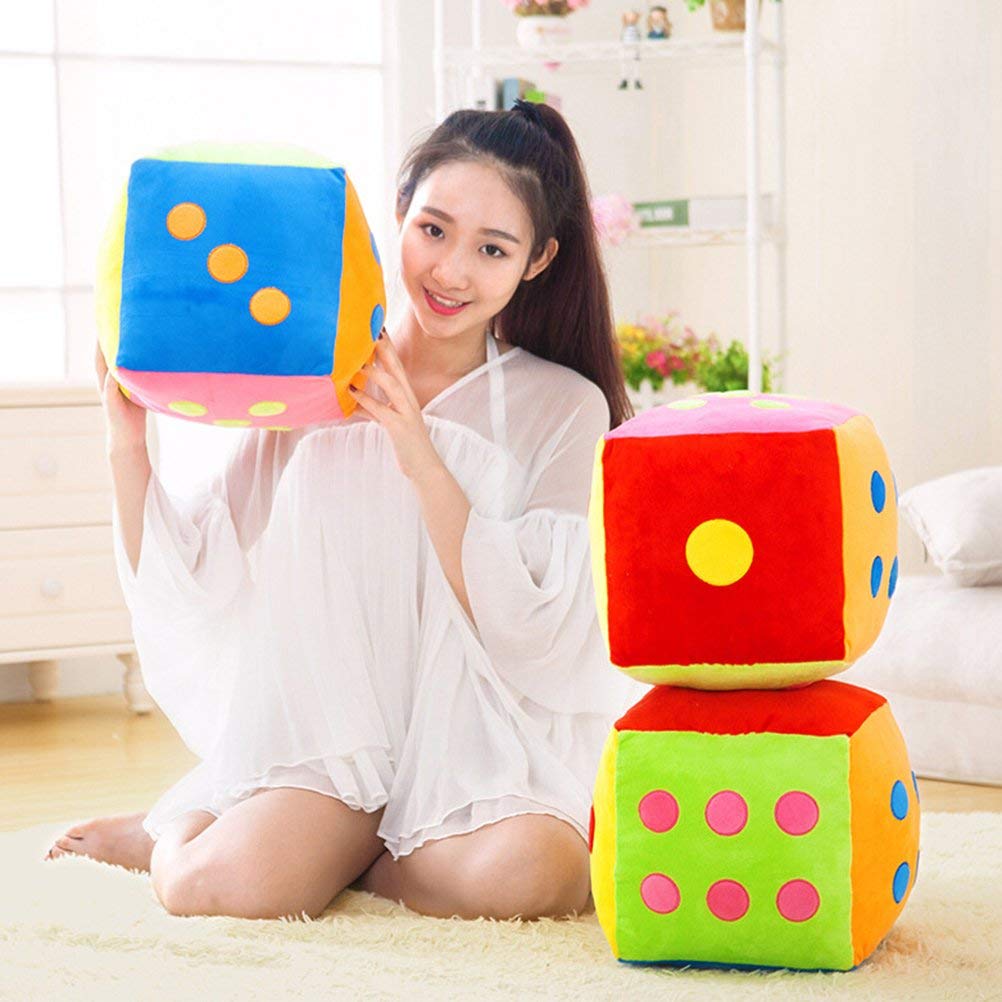 Multicolor Dice Cube Games for Boys and Girls Cloth Dice, Ludo Snake Game - Soft Toys for Kids Lightweight & Washable - Unisex Family Game Entertainer for All Ages 5 Inches