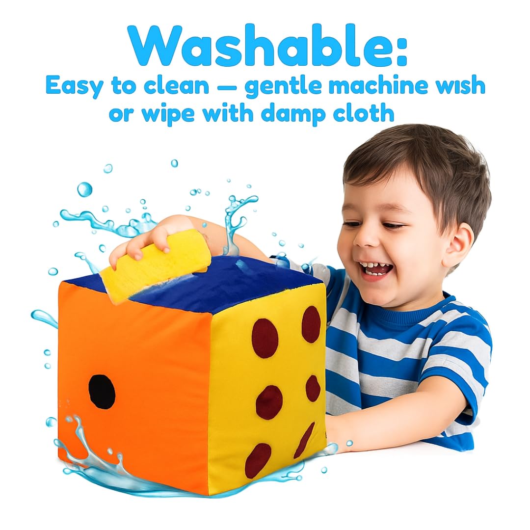 Multicolor Dice Cube Games for Boys and Girls Cloth Dice, Ludo Snake Game - Soft Toys for Kids Lightweight & Washable - Unisex Family Game Entertainer for All Ages 5 Inches